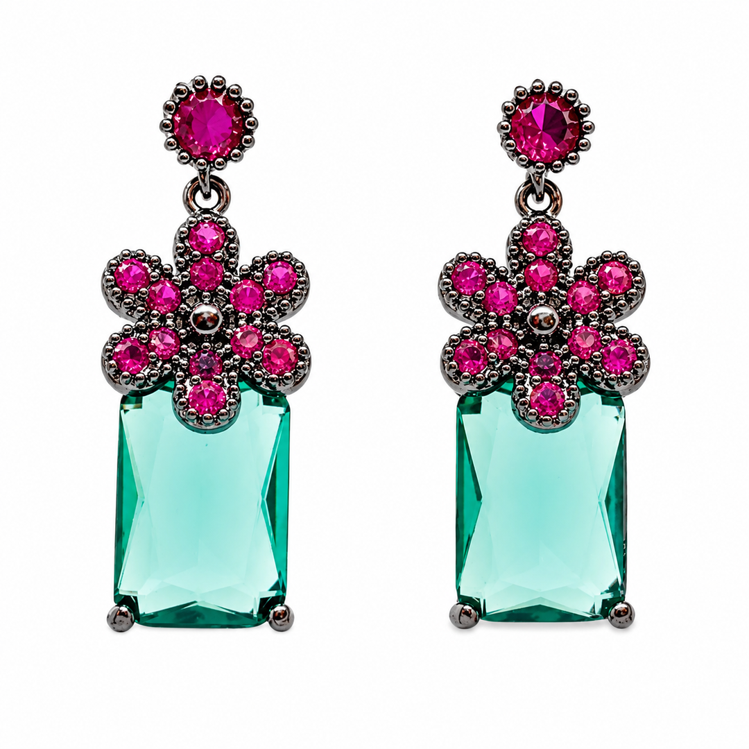 WS Valentina Earrings - Green - Hero