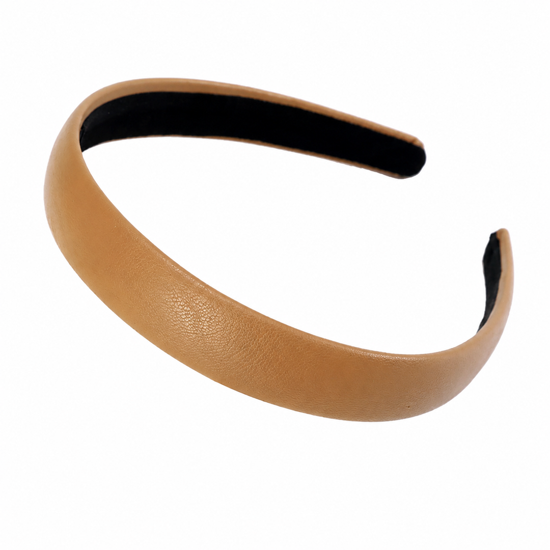 WS Vegan Leather Headband 2.2cm - Tan - Hero