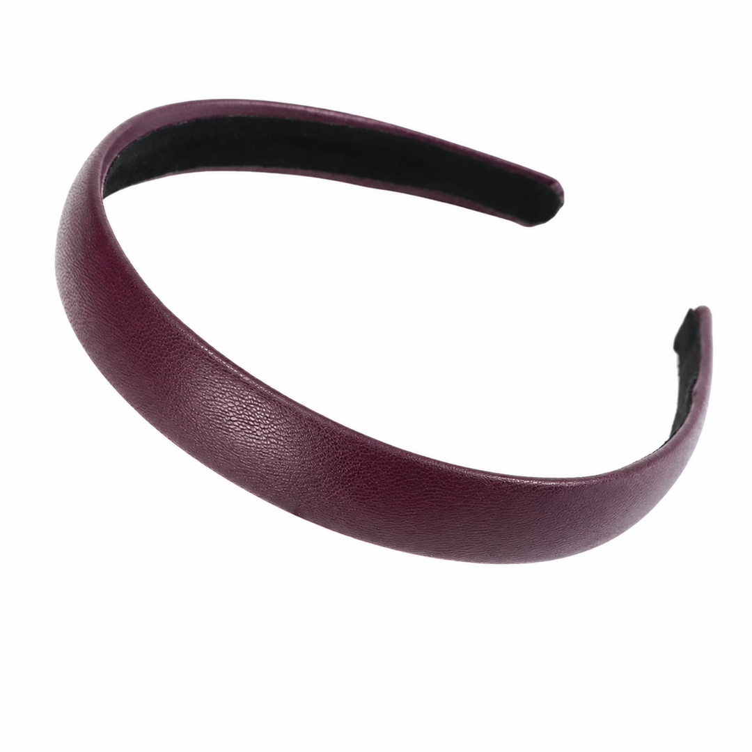 WS Vegan Leather Headband 2.2cm - Wine - Hero