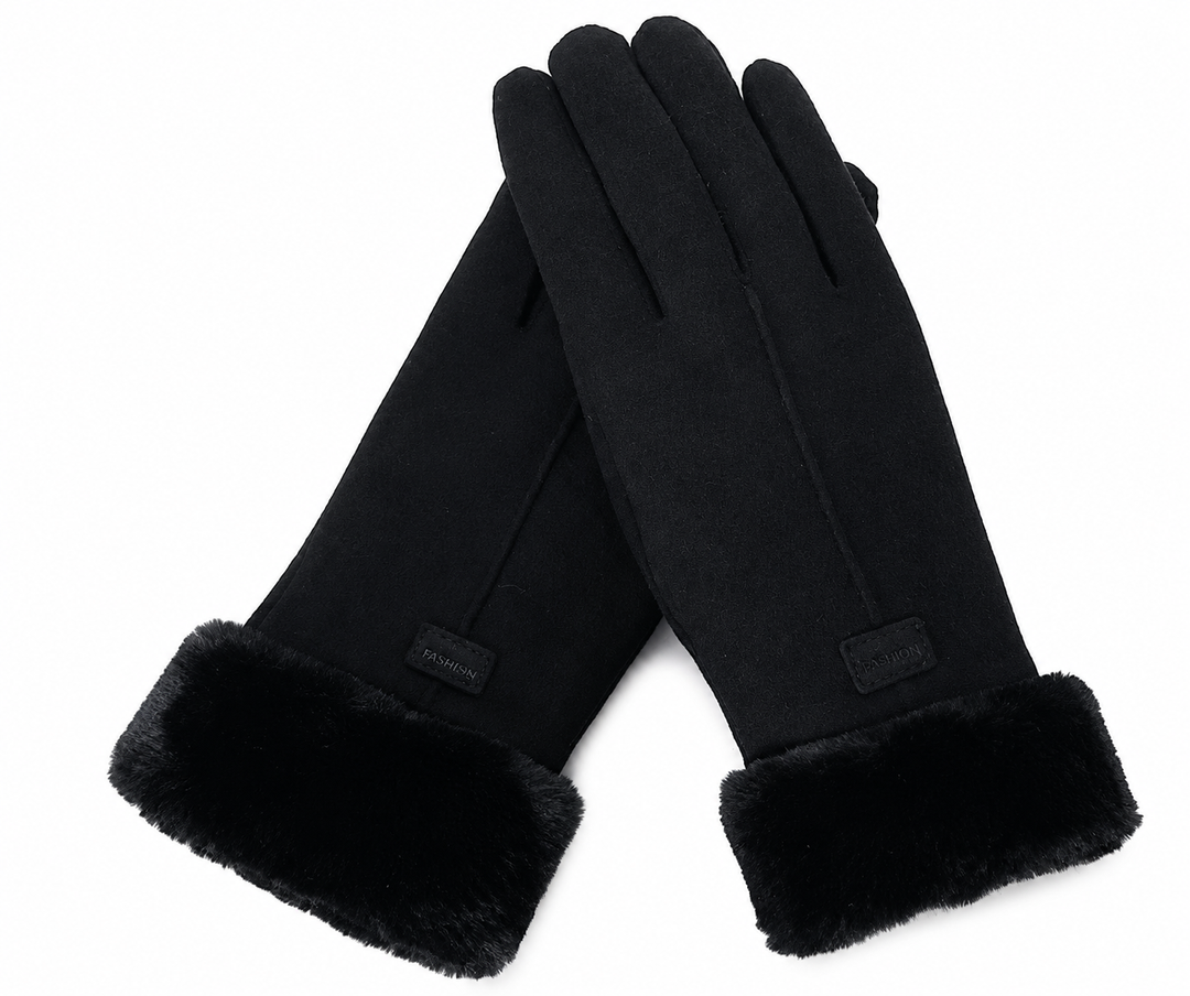 WS Vegan Suede Touchscreen Gloves - Black