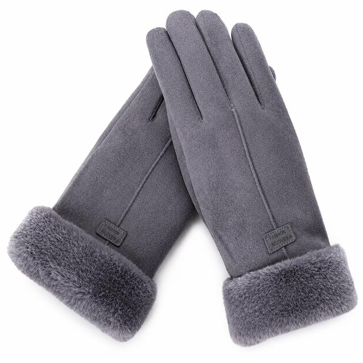 WS Vegan Suede Touchscreen Gloves - Grey