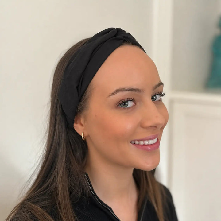 Vegan Suede Twisted Elastic Headband Tania Hird Designs