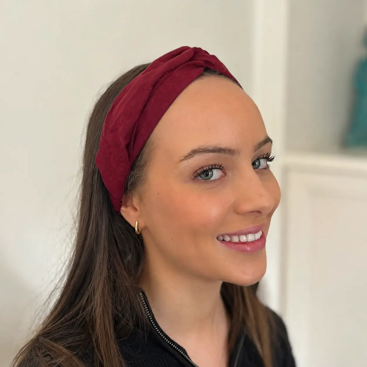 Vegan Suede Twisted Elastic Headband Tania Hird Designs