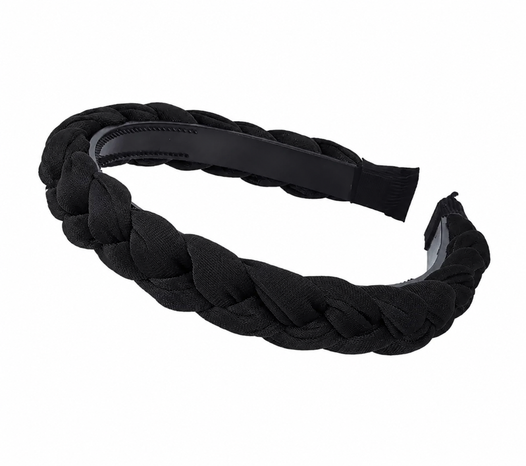 WS Braided Velvet Headband - Black - Hero