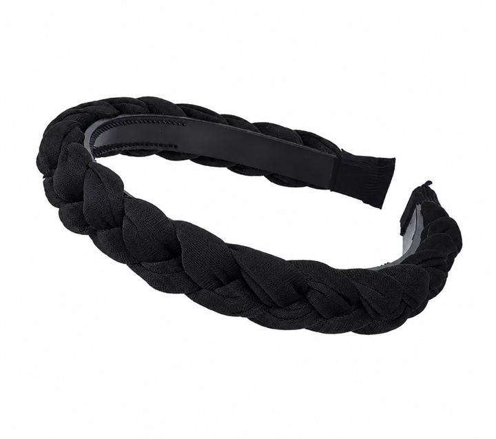 WS Braided Velvet Headband - Black - Hero