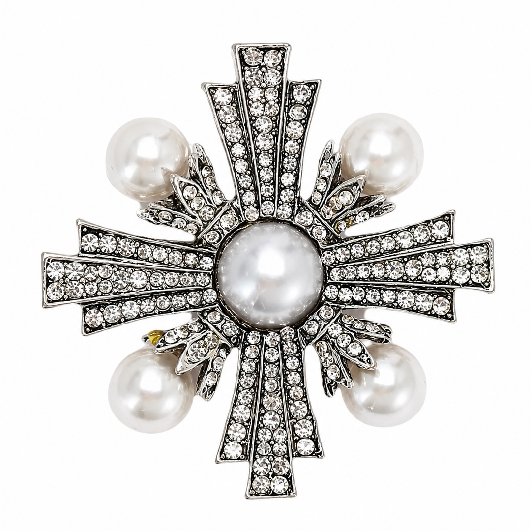 WS Victoria Cross Brooch - Pearl & Silver - Hero
