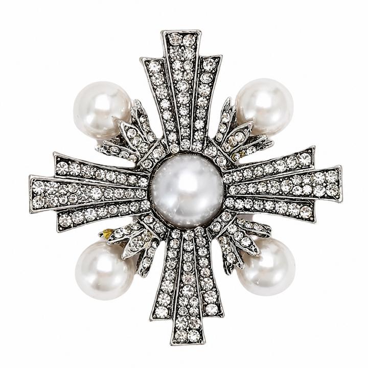 WS Victoria Cross Brooch - Pearl & Silver - Hero