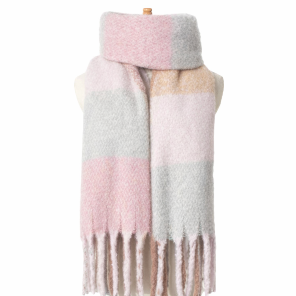 WS Oversized Cuddly Blanket Scarf - Pink