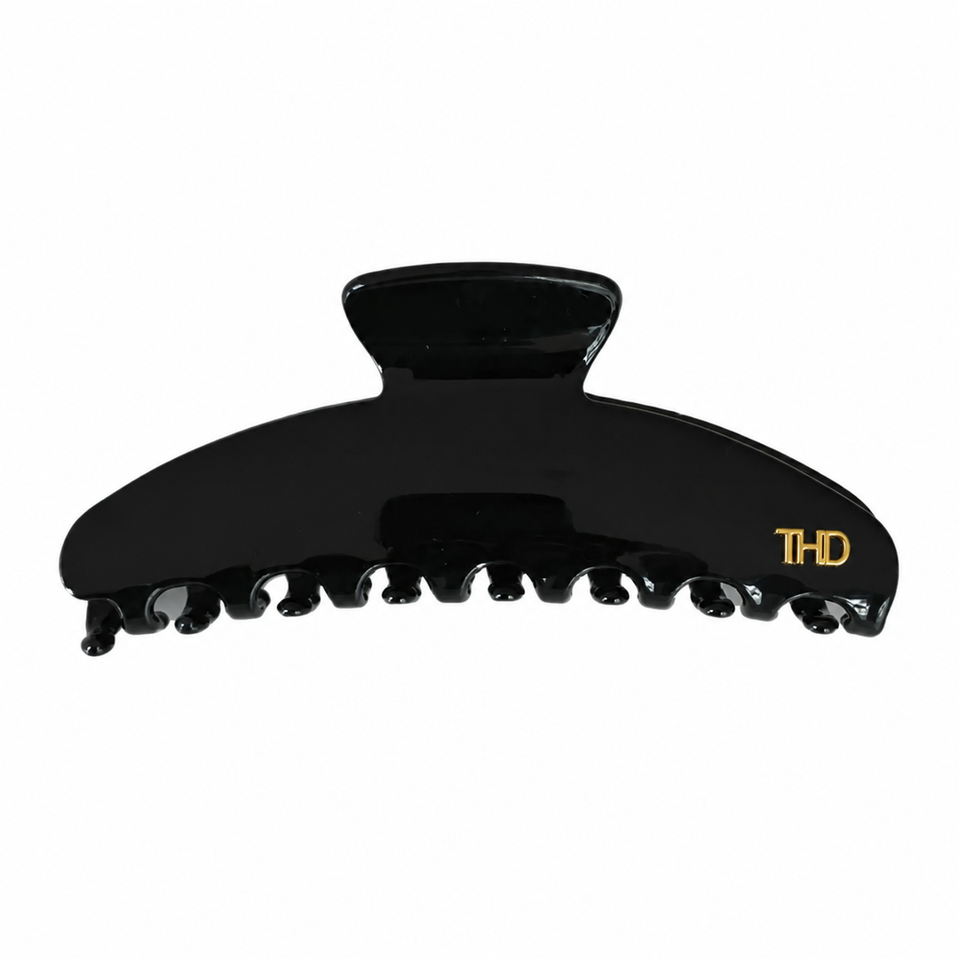 WS Acetate Oversized Hair Claw in Black - Black