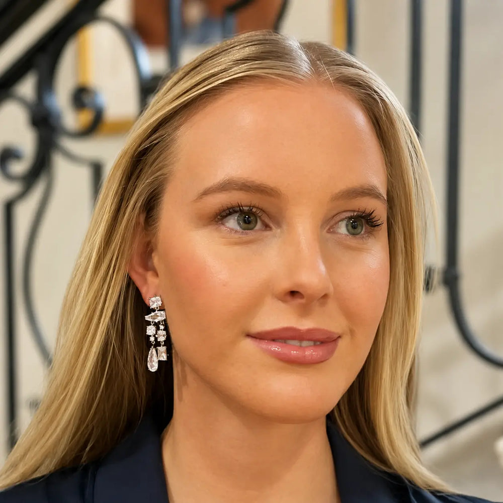 WS Fontaine Earrings - Crystal - Image 1
