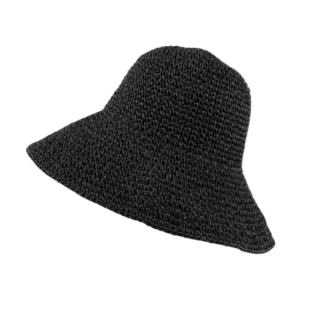 WS Woven Foldable Sun Hat - Black - Hero