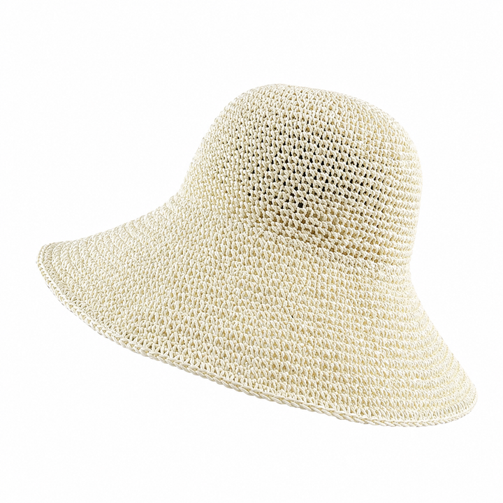 WS Woven Foldable Sun Hat - Natural Straw/Beige - Hero