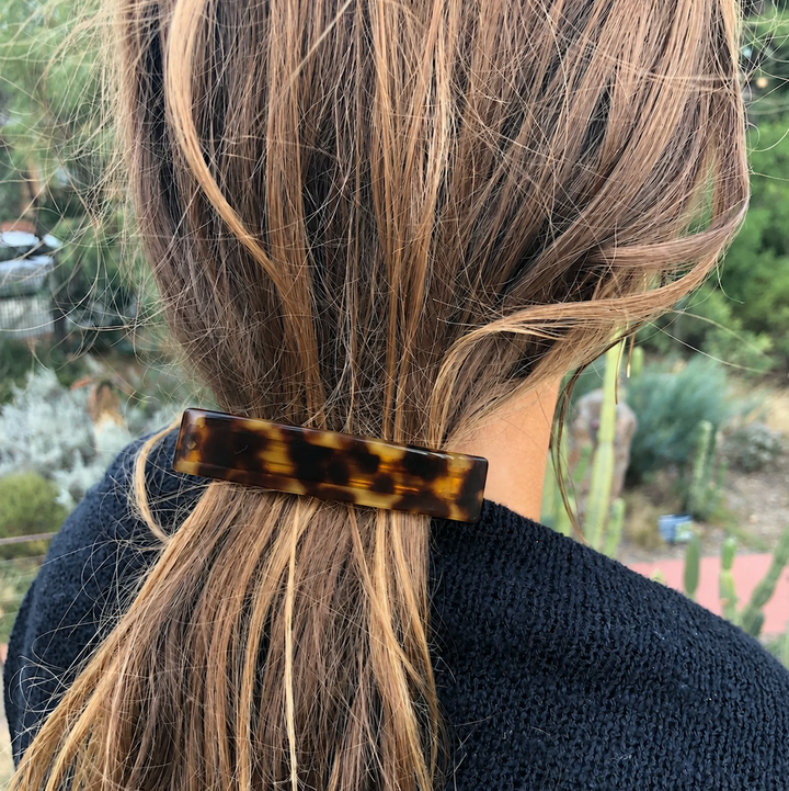 WS Acetate Barette Tortoise - Dark Tortoise - Image 1