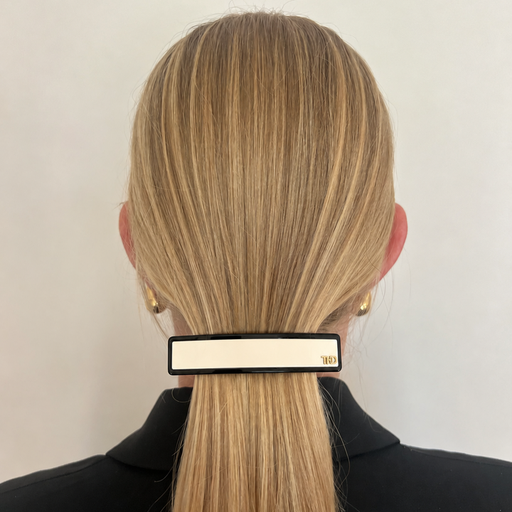WS Acetate Barette Two Tone - Ivory - Image 1