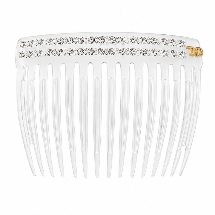 WS Acetate Haircomb with Crystals - Transparent - Hero