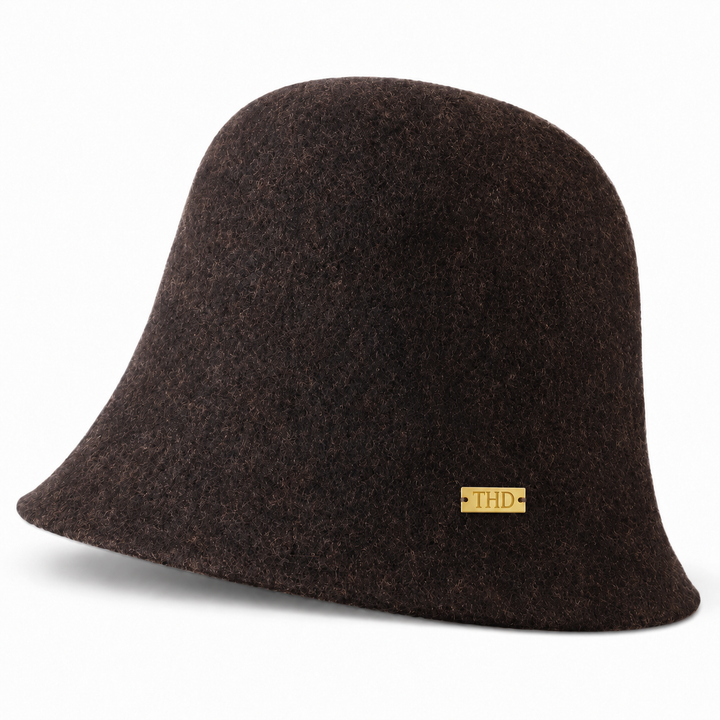 WS Boston Wool Cloche Hat - Chocolate - Hero