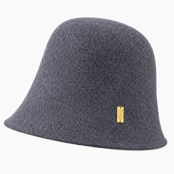WS Boston Wool Cloche Hat - Grey - Hero