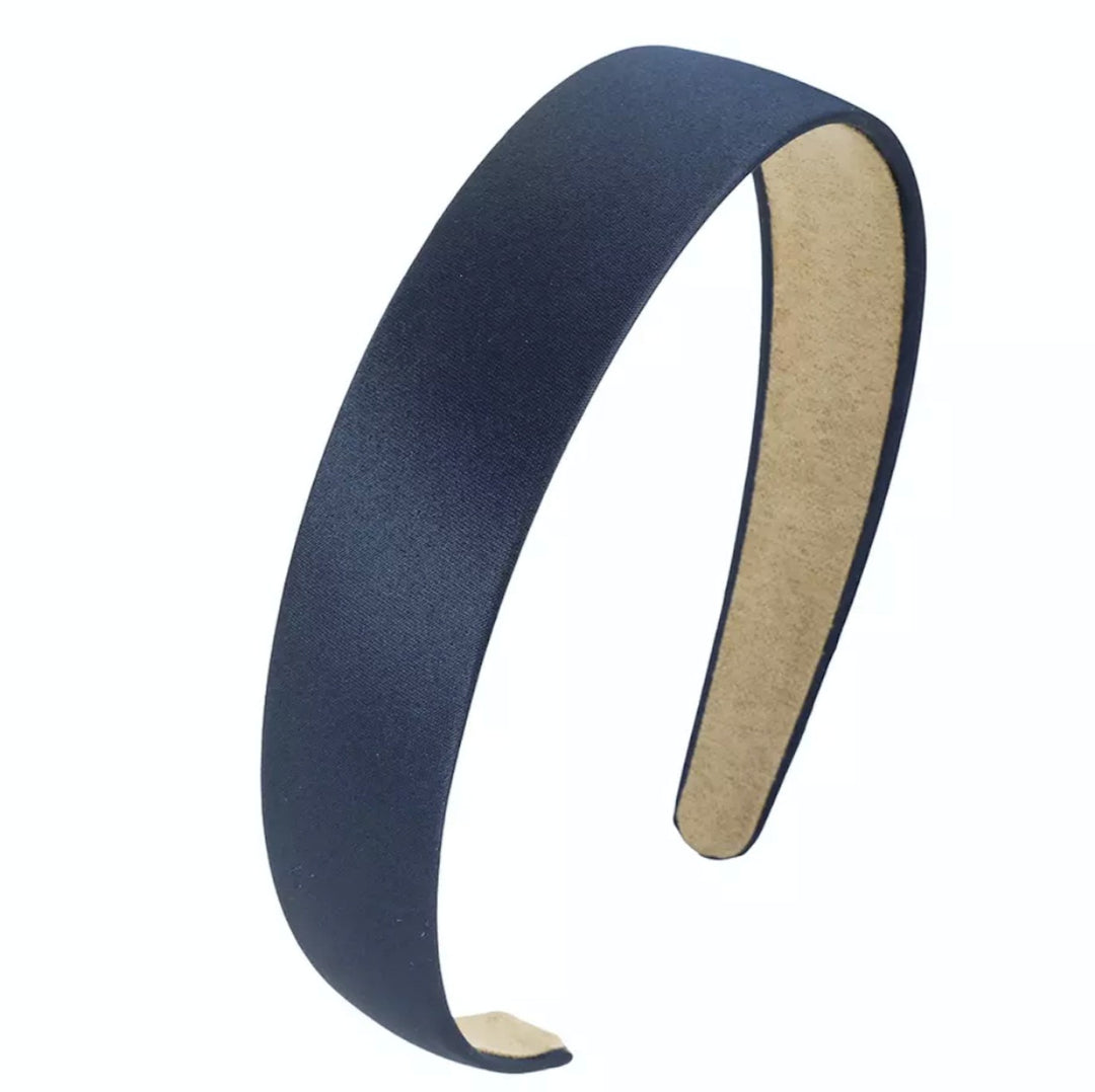 Headband Satin -2.5cm Navy
