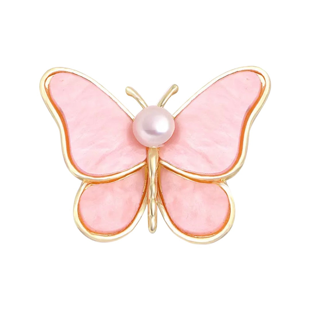 Butterfly Brooch in Soft Pink