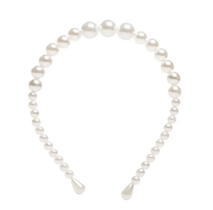 WS Headband - double faux pearl set with linen pouch