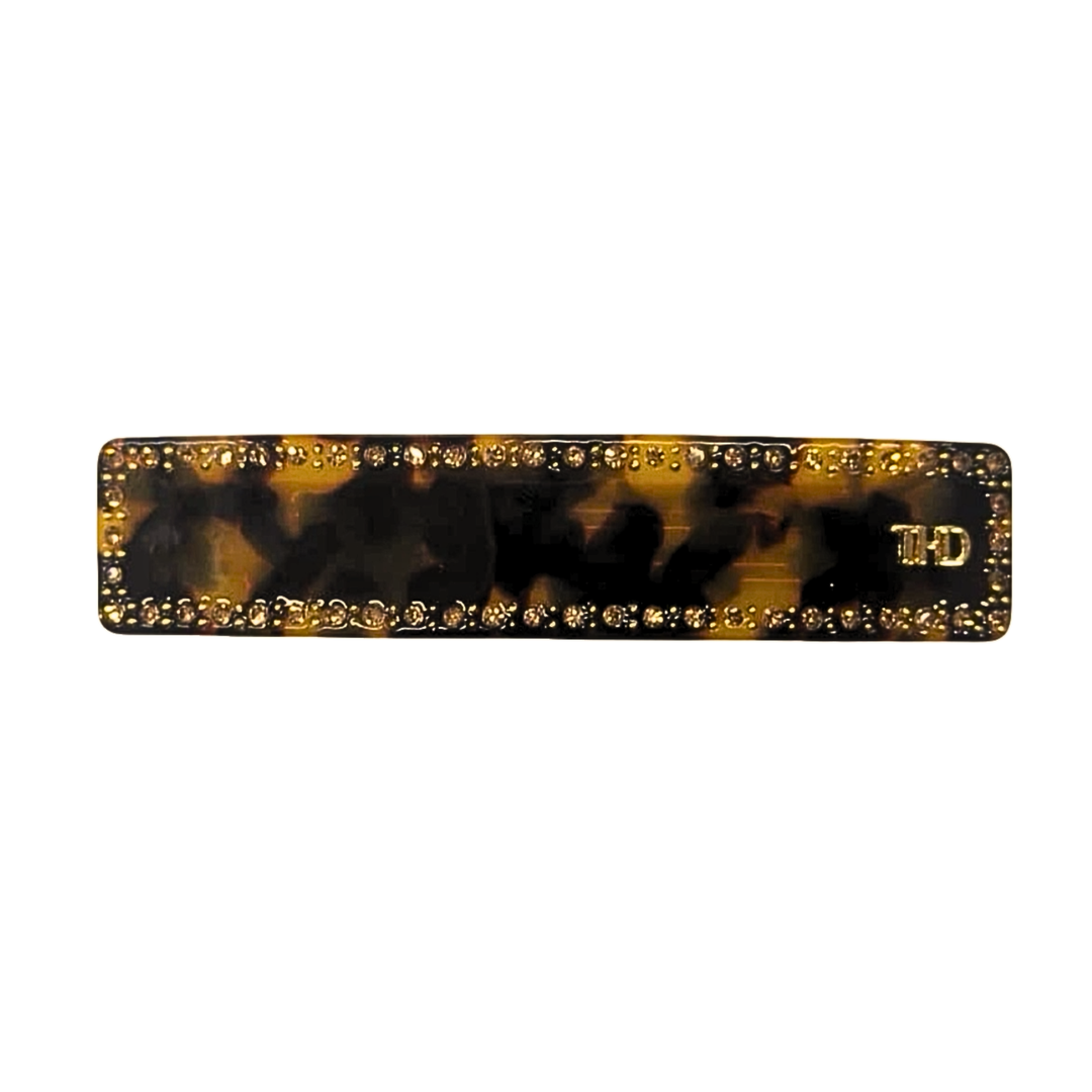 WS Acetate Barette with Crystals - Gaia Tortoise - Hero