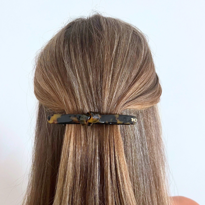 Cellulose Acetate Contour Barette Tortoise - Gaia Tortoise - Image 1