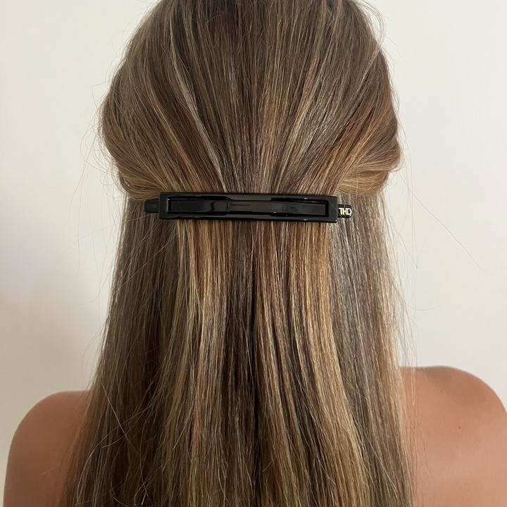 WS Cellulose Acetate Linear Barette Trim - Black - Image 1