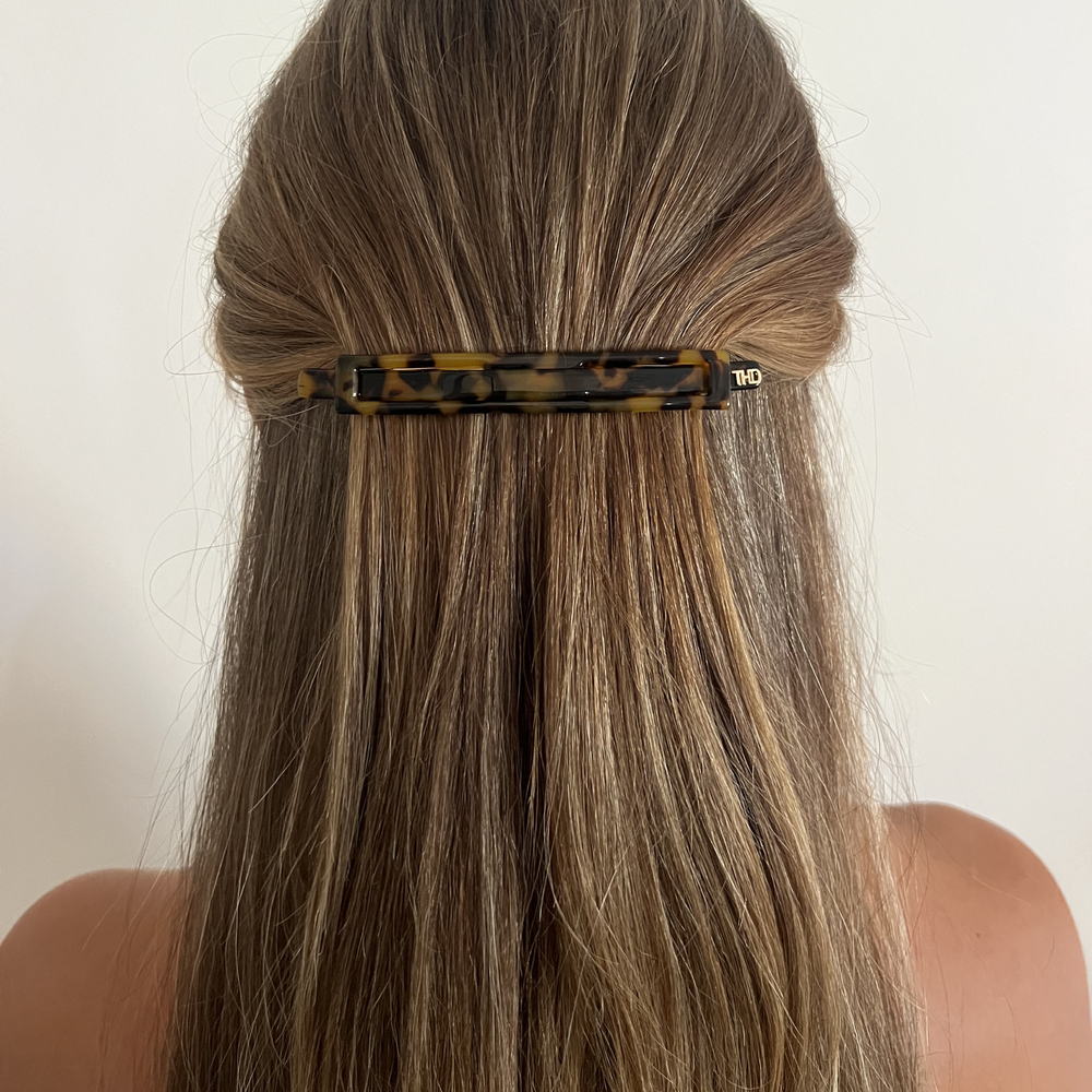 WS Cellulose Acetate Linear Barette Tortoise - Gaia Tortoise - Image 1