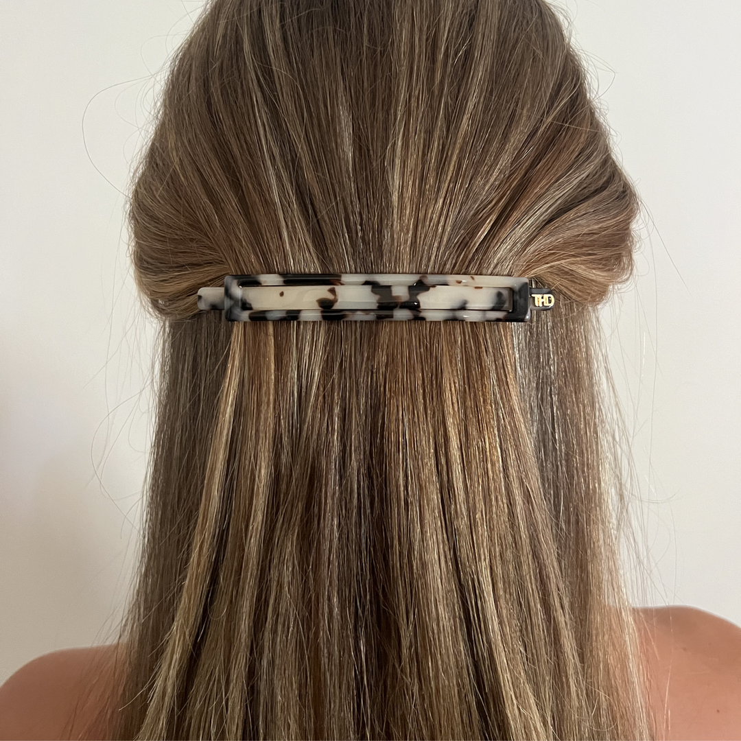 WS Cellulose Acetate Linear Barette Tortoise - Light Tortoise - Image 1