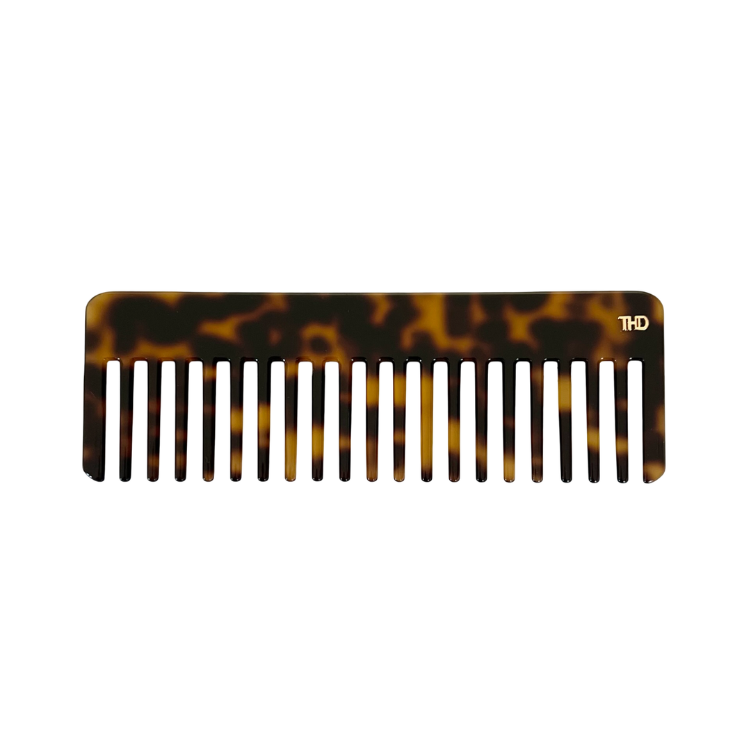 WS Acetate Detangle Comb - Dark Tortoise