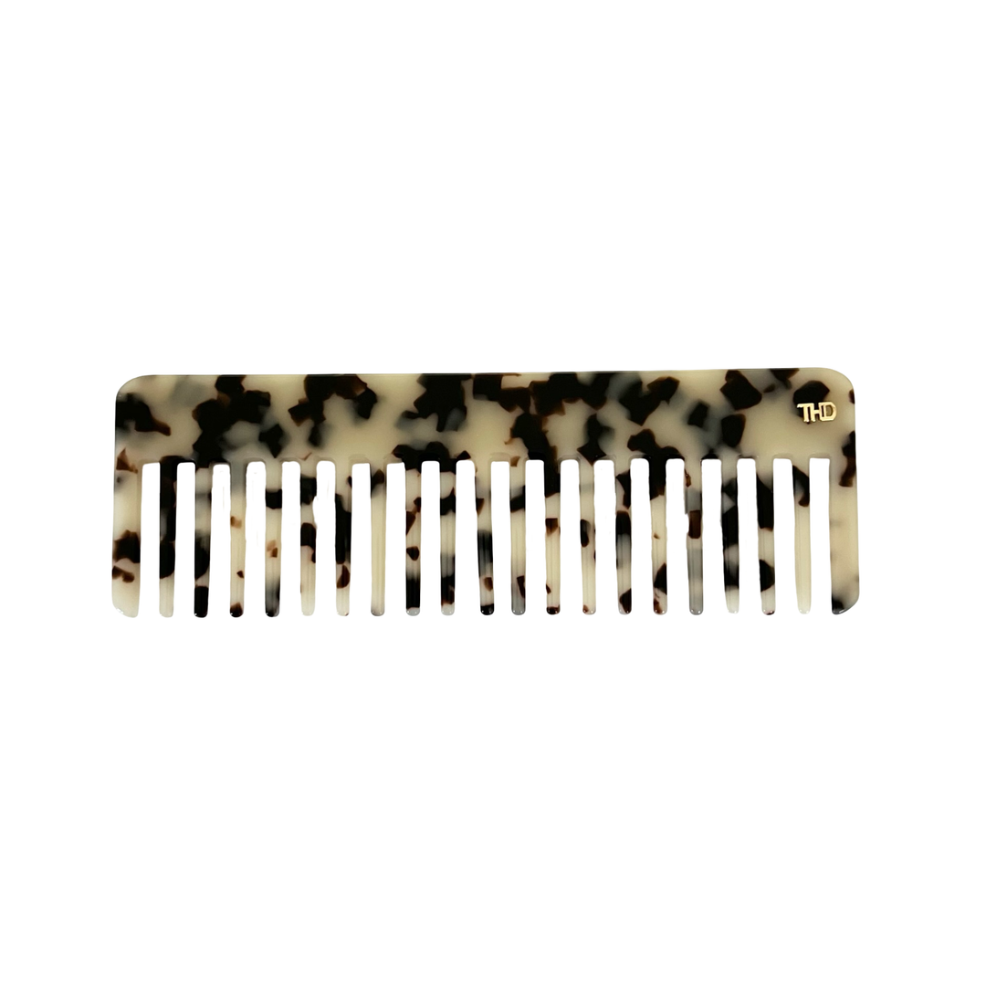 WS Acetate Detangle Comb - Light Tortoise