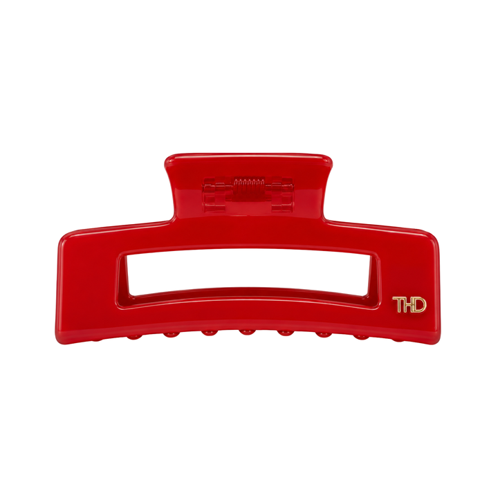 WS Cellulose Acetate Rectangle Hair Claw Large Block - Luscious Red - Hero