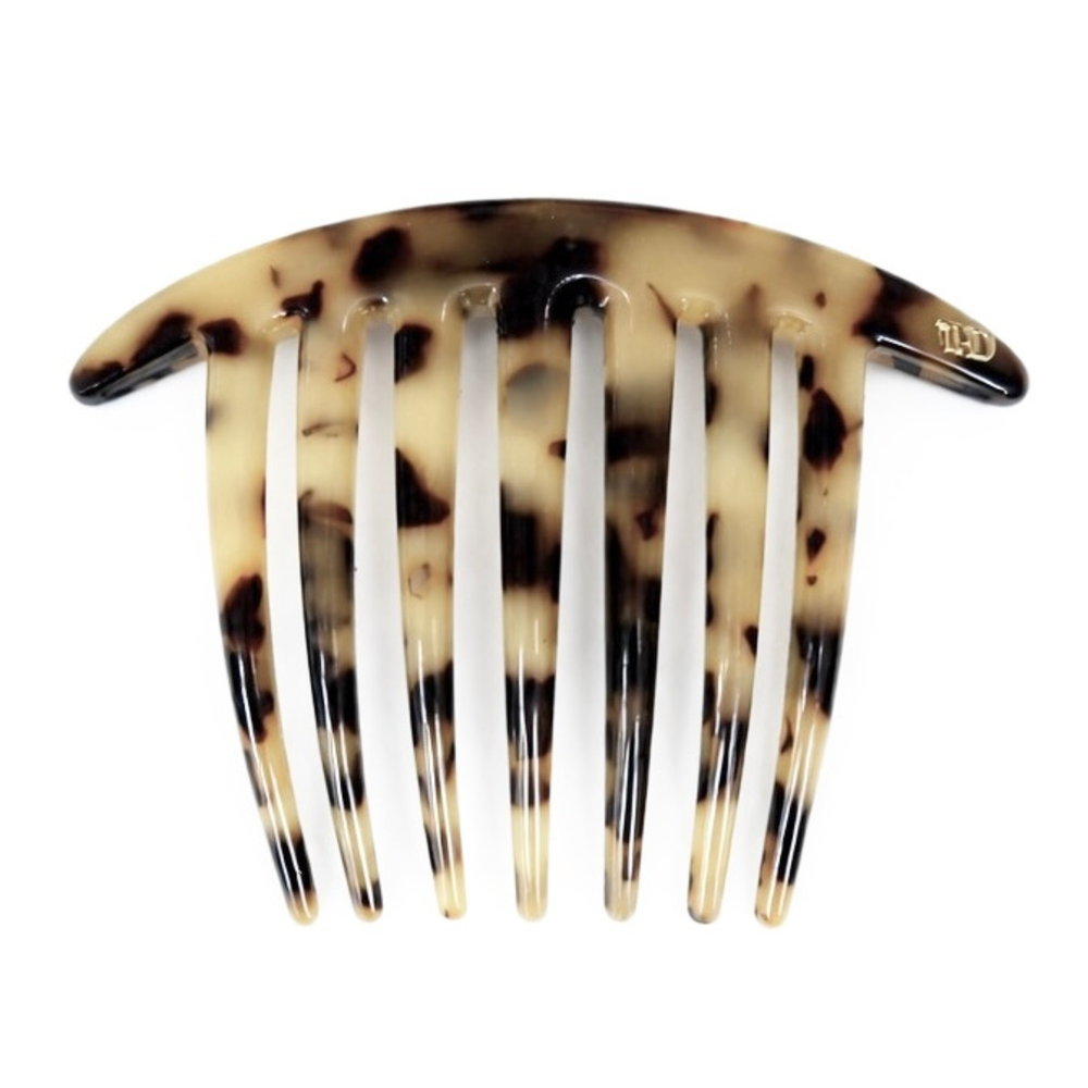 WS Acetate Pleat French Roll Comb 4mm - Light Tortoise