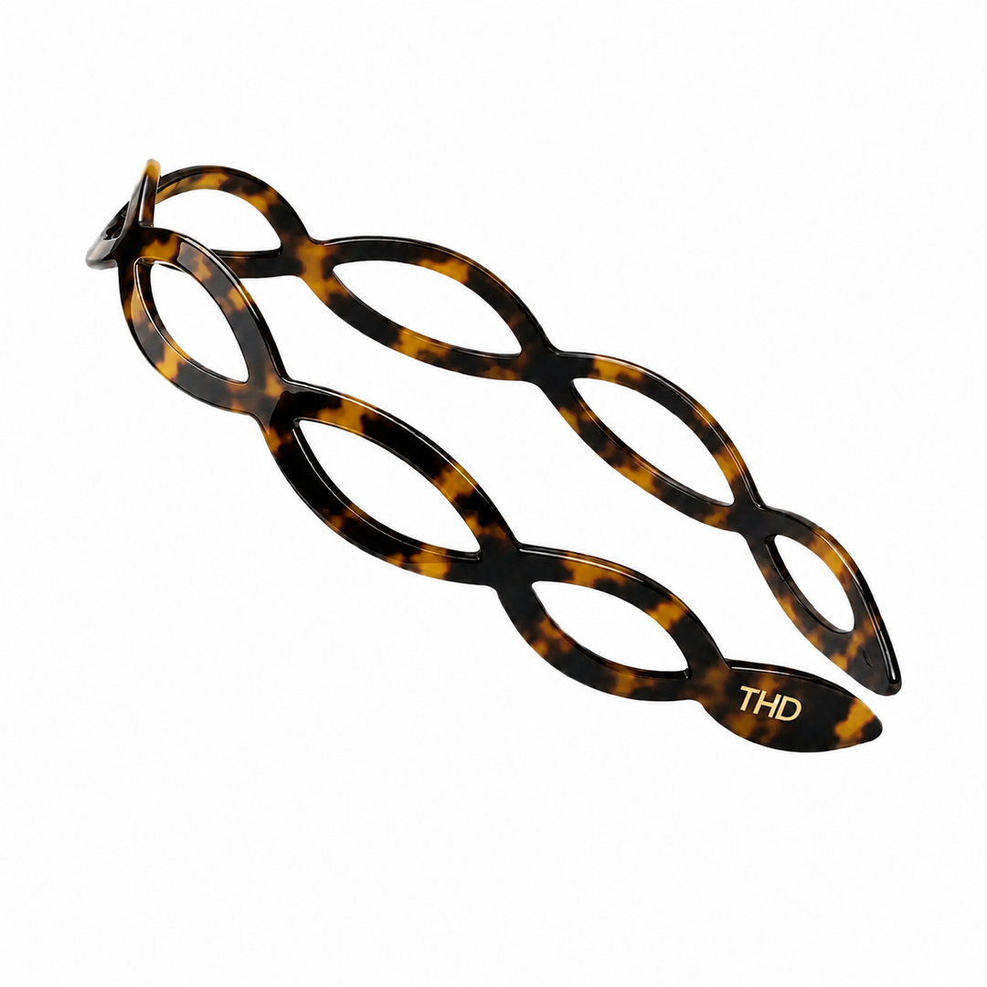 WS Cellulose Acetate Ellipse Headband - Gaia Tortoise - Hero