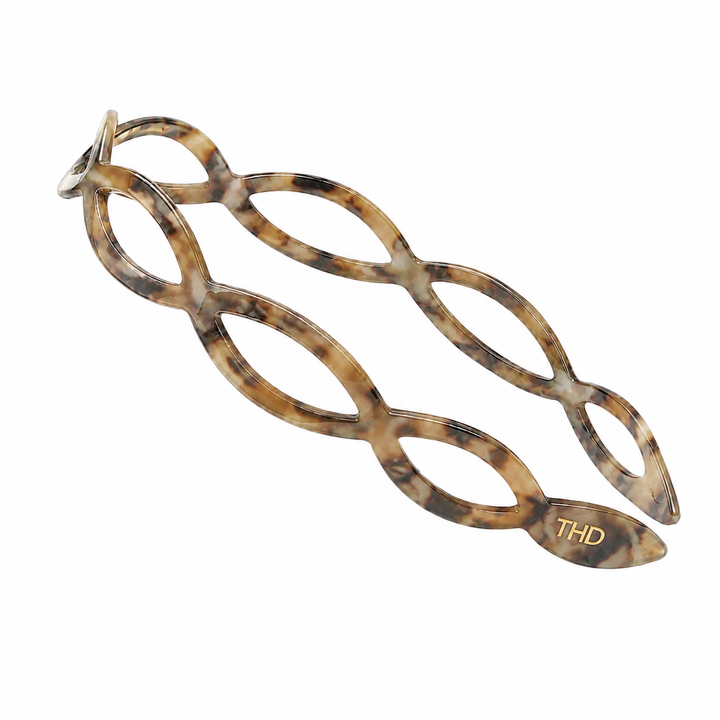 WS Cellulose Acetate Ellipse Headband - Gold marble - Hero