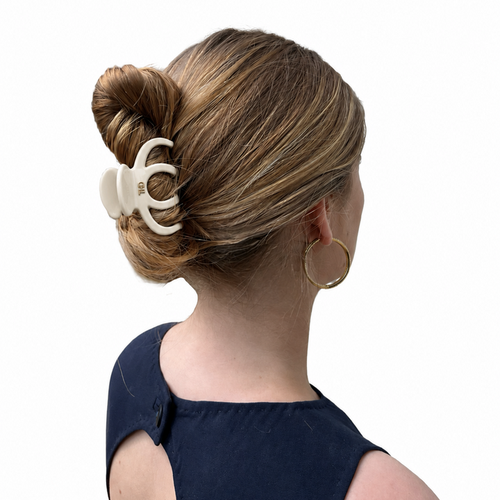 WS Cellulose Acetate Octopus Hair Claw 6.8 Block Colours - Gelato White - Image 1