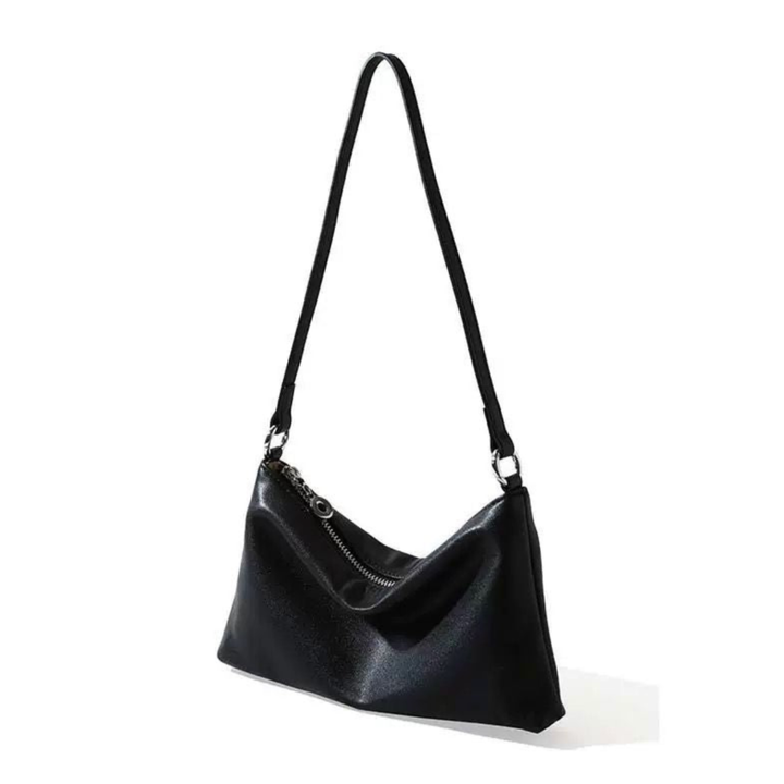 WS Parisienne Cowhide Shoulder Bag - Black