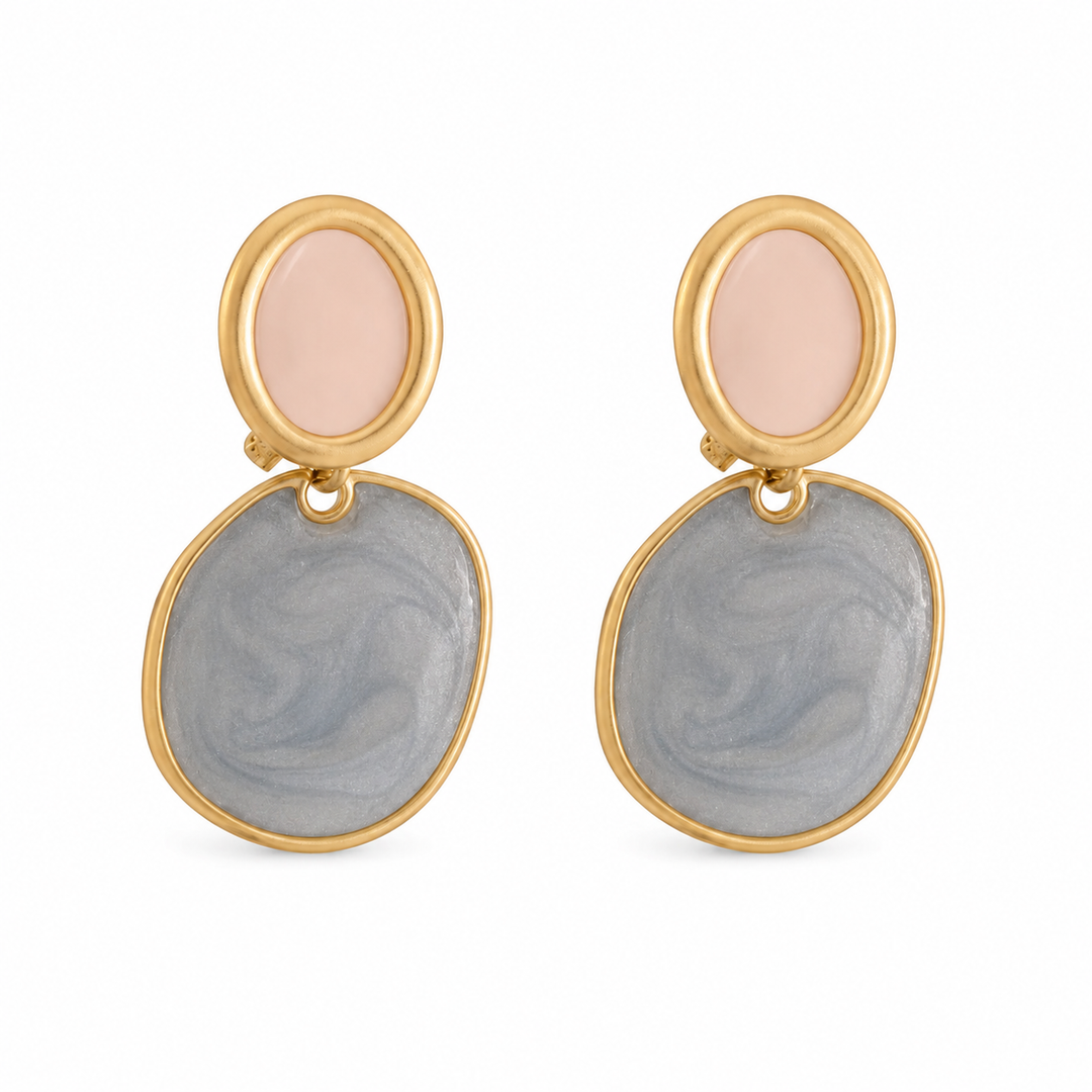 WS Elsie Drop Earrings - Pink & Blue