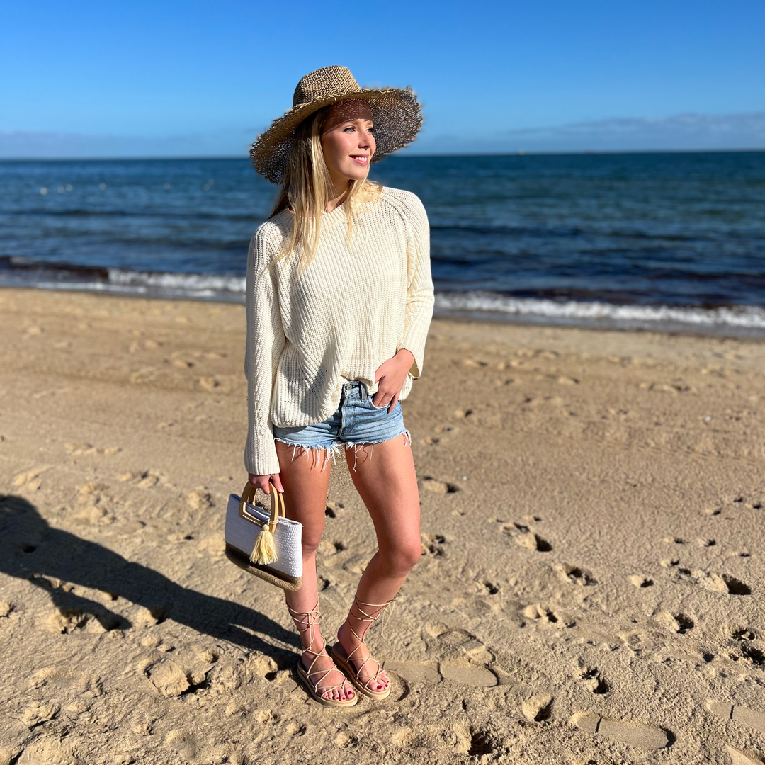 WS Handbag - Cap d'Antibes - White & Natural - Image 2