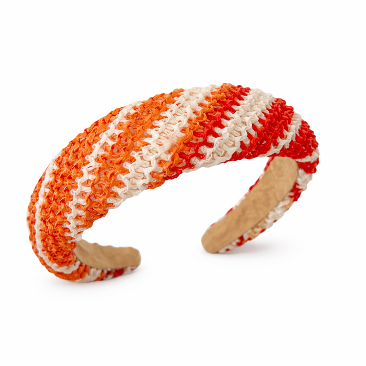 WS Straw Alice Headband - Tangerine