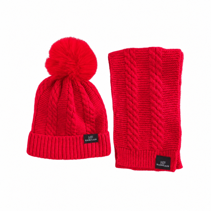 WS Kids Beanie & Scarf 1-4yr - Red - Hero