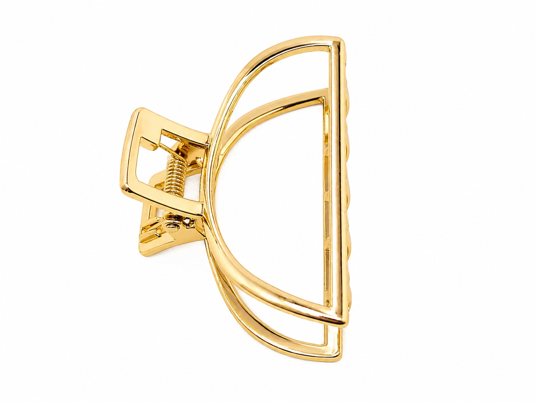 WS Large - Open Shape Metal Hair Claw - Gold