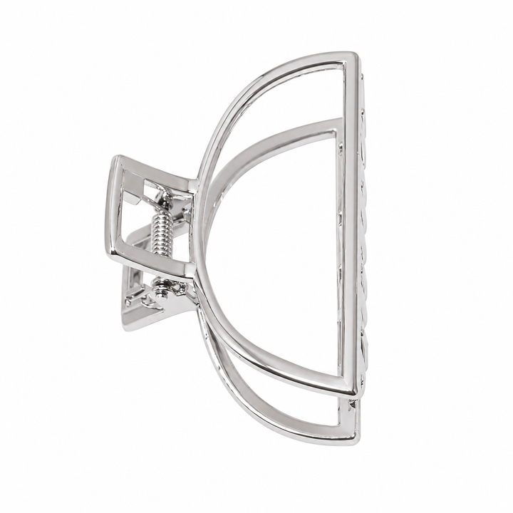WS Large - Open Shape Metal Hair Claw - Silver