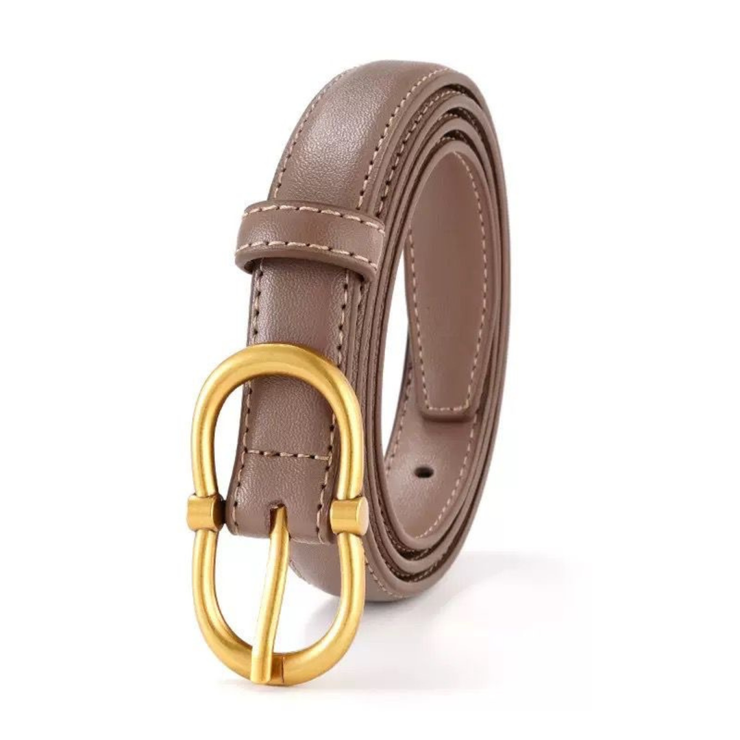 WS Leather Zurich Belt Gold 1.8cm - Taupe