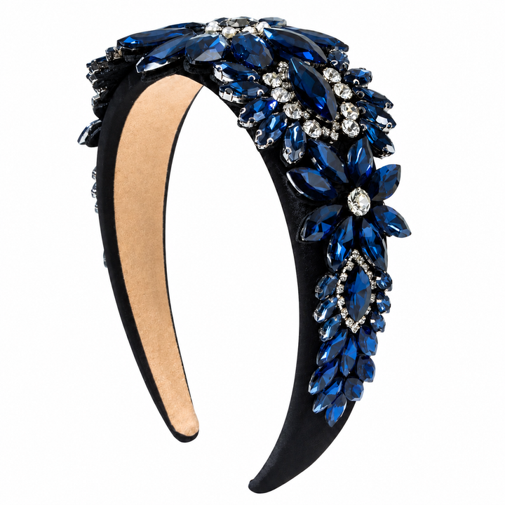 WS - Nichola Encrusted Statement Headband - Nichola in Navy - Hero