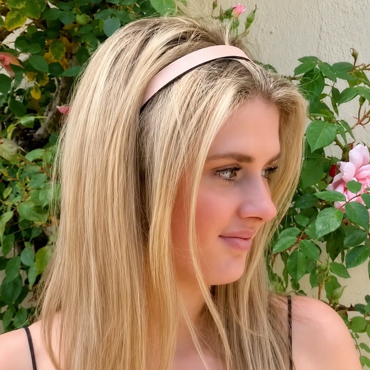 WS Acetate Headband Black Trim - Chanel Pink & Black Trim - Image 1