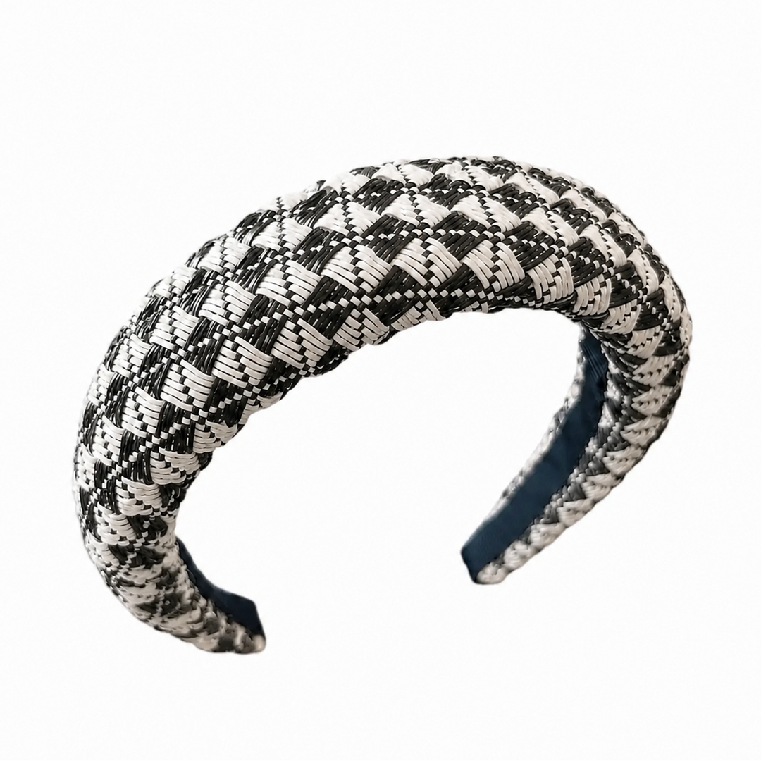 WS Straw Alice Headband - Black/White - Hero