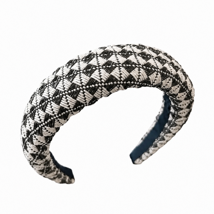 WS Straw Alice Headband - Black/White - Hero