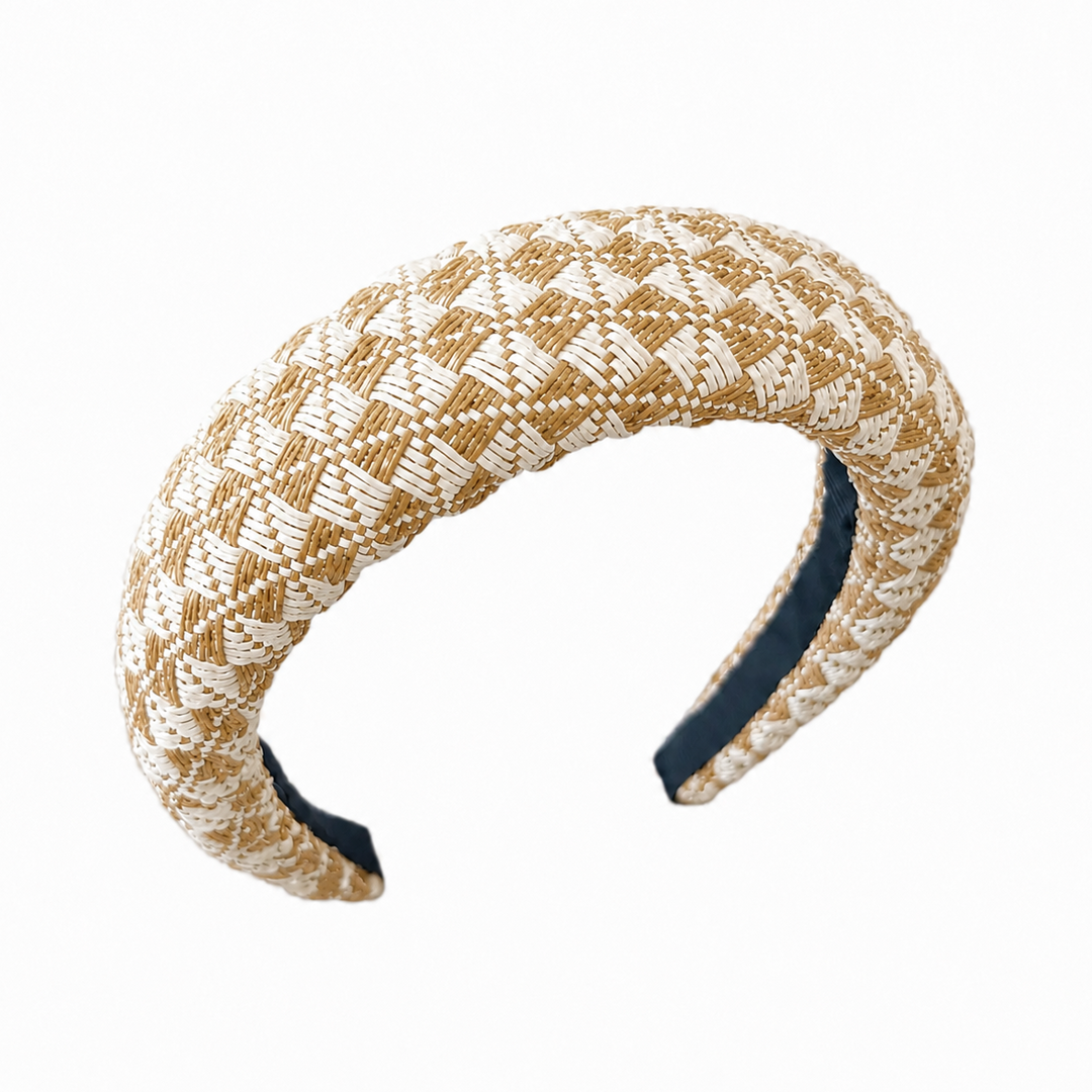 WS Straw Alice Headband - Camel/White - Hero
