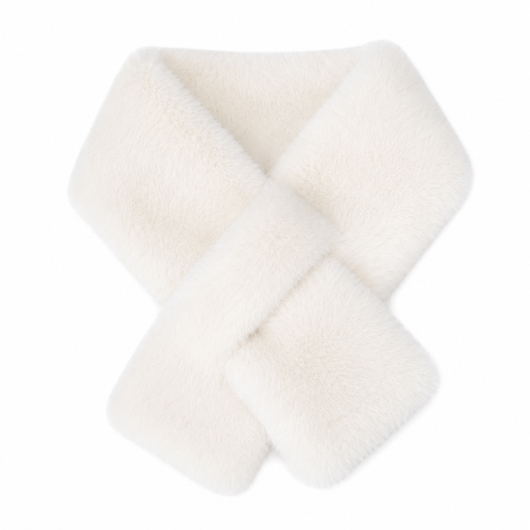 WS Faux Fur Peruvian Stole - White - Hero
